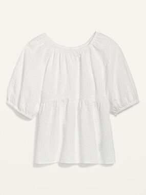 OLD NAVY White Puff-Sleeve Peasant Top